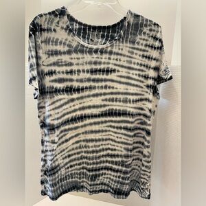 Time and Tru Black and White Tie-dye Short Sleeve Tee, Size XXL/2XG